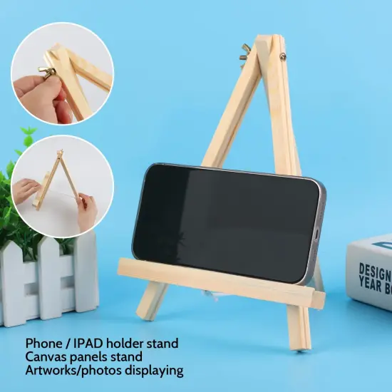 6PCS Wood Easels, 9 Inches Tabletop Easels, Tripod, Painting Party Easel, Kids Student Tabletop Easels for Painting, Art Craft Painting Easel Stand for Artist Adults Students {5}