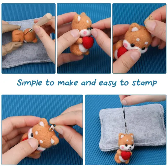 Needle Felting Kit, Needle Felting Starter Kit with Exquisite Green Storage Bag, Wool Roving 18 Colors Set, Needle Wool Felting Tools Kit, Wool Felt Tools for Felted Animal Needle Felting Supplies {4}