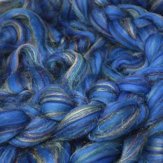 Designer Blend Corriedale, Sparkling Nylon Top Roving. Fancy, Colorful, Exotic - Limited Edition. Phasian {4}
