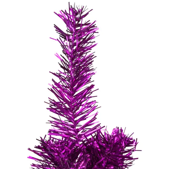 Northlight Artificial Tinsel Christmas Tree - 7' - Purple - Unlit {5}