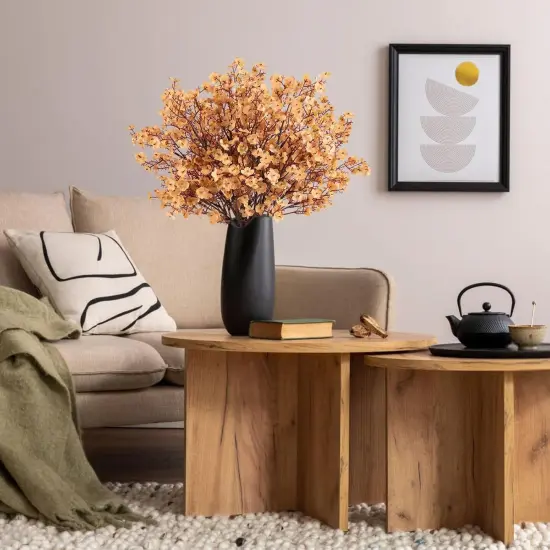 Babys Breath Artificial Flowers, 8 Bundles Real Touch Light Brown Fake Flowers Silk Flowers Bulk for Vase Home Office Wedding Spring Indoor Outdoor Centerpiece Table Decorations {2}