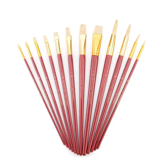 RSET-9319 | 12pc White Bristle Long Handle Variety Brush Set {5}