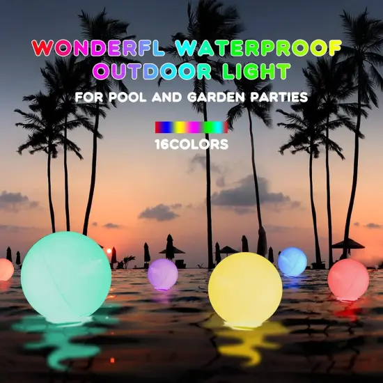 4 Packs Led Beach Ball Toy with 16 Colors Lights and 4 Light Modes - Pool Toys {3}