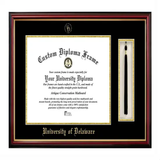 University of Delaware 16w x 12h Tassel Box and Diploma Frame {1}
