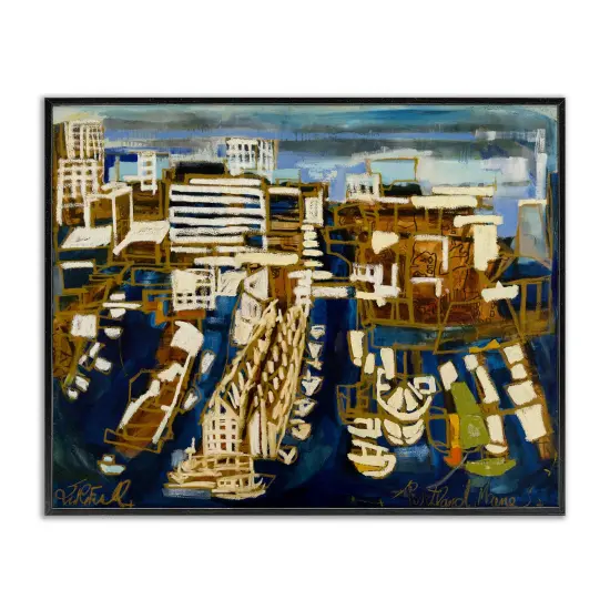 Stupell Industries Bold Abstract Cityscape Framed Giclee Design by Erin McGee Ferrell {1}