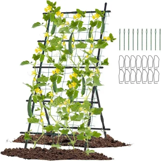 74" Cucumber Plant Support with A-Frame & Net {1}