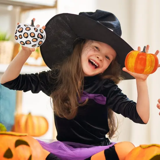 12 Sets DIY Fall Pumpkin Painting Kits Assorted White Foam {3}