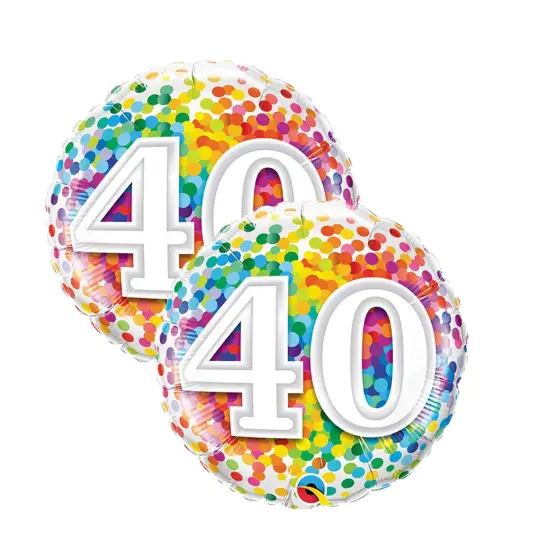 40 Rainbow Confetti 18" Foil Mylar Balloon {1}