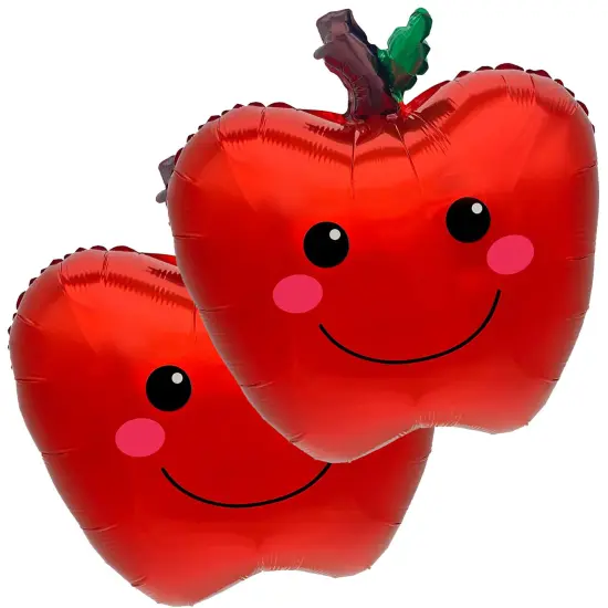 LA Balloons&reg; 19 Inch Smiling Apple Foil Mylar Balloon {1}