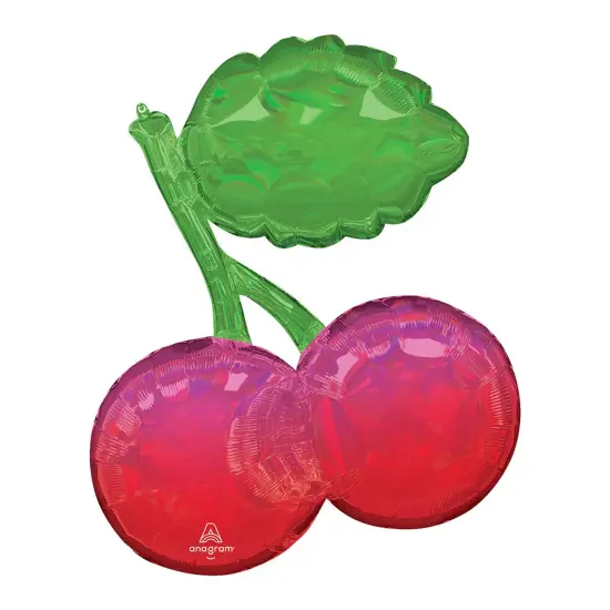 Anagram&reg; 30 Inch Fruity Mix Iridescent Cherries Foil Mylar Balloon {5}
