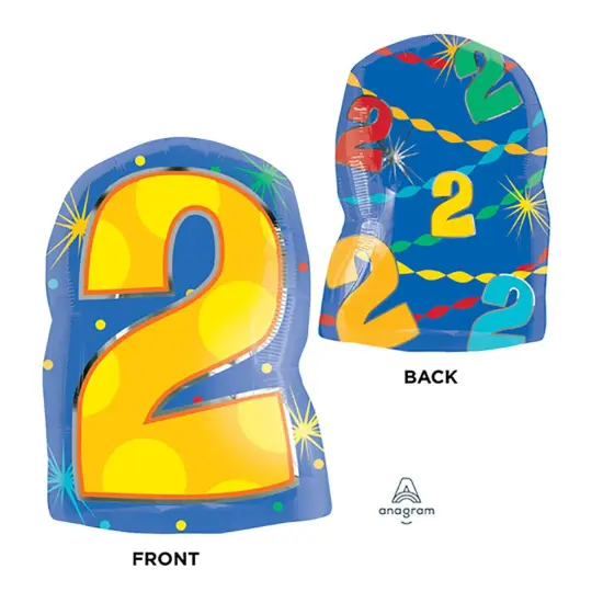 Number 2 Confetti Dots 20 Inch Foil Mylar Balloon {1}