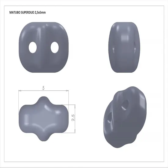 Matubo 2-Hole Czech Glass Vitrail Superduo Beads, 100g Sapphire {3}