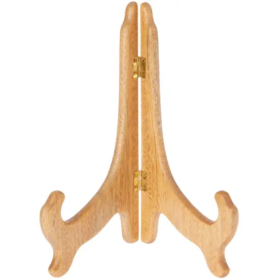 Bard's Hinged Medium Wood Plate Stand, 9" H x 7.25" W x 5" D (For 9" - 10.5" Plates) {1}