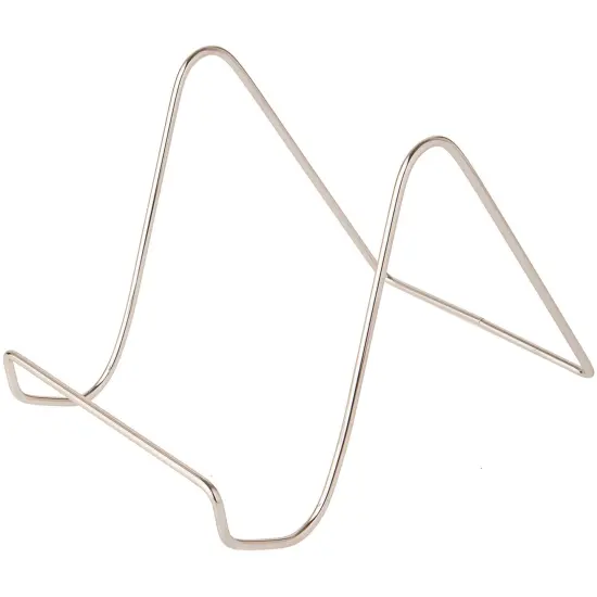 Bard's Plain Silver Wire Easel Stand, 6" H x 5.5" W x 8" D {1}