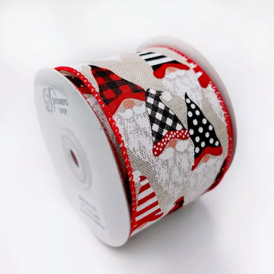 Designer' Shop Holiday Gnomes wired edge ribbons WR 63-5133 2.5" x 10 yards {3}