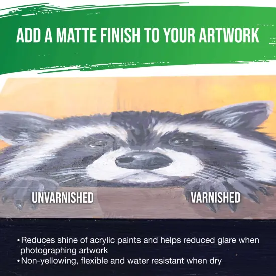 16 oz Matte Acrylic Varnish for Acrylic Painting, Permanent Clear Protection, Reduces UV & Photography Glare {4}
