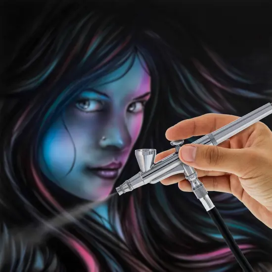 G34 Multi-Purpose Dual-Action Gravity Feed Airbrush with a 0.3mm Tip and 1/16 oz. Fluid Cup - User Friendly {6}