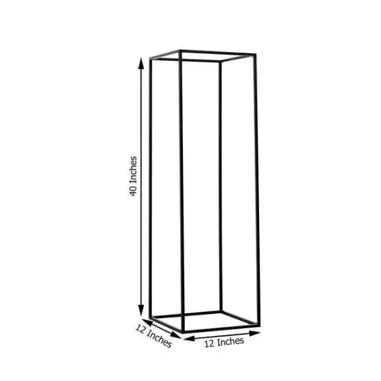 2 pcs 40" tall Matte Black Geometric Metal Stands Wedding Flower Vase Holders {5}