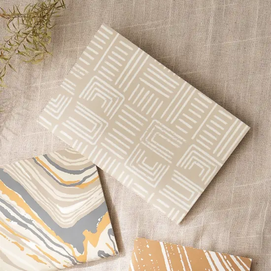 Soft Cover Brown Abstract Handmade Paper Notebook - Pack of 5, 6 X 4 Inch {2}