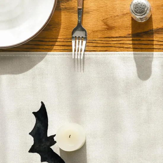 Black Bats Halloween Table Runner {5}