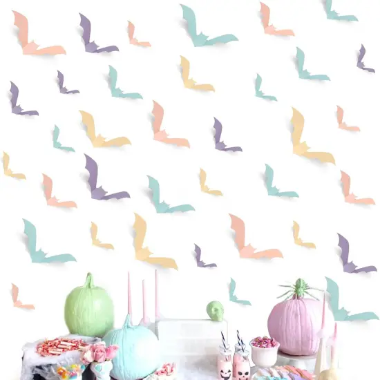 48PCS 3D Halloween Bat Wall Stickers {1}