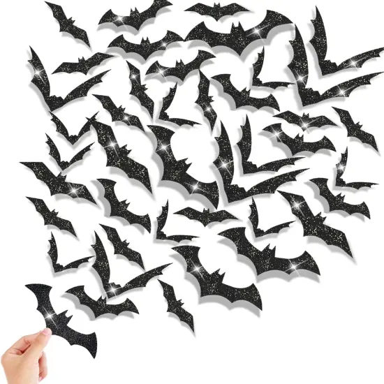 144pcs Halloween Bat Wall Decor {1}