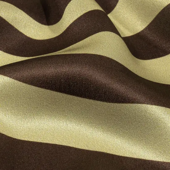 1 Yard Italian Brown and Beige Oversized Leaves Silk Charmeuse Luxurious Fabric 52 Inches Width {2}