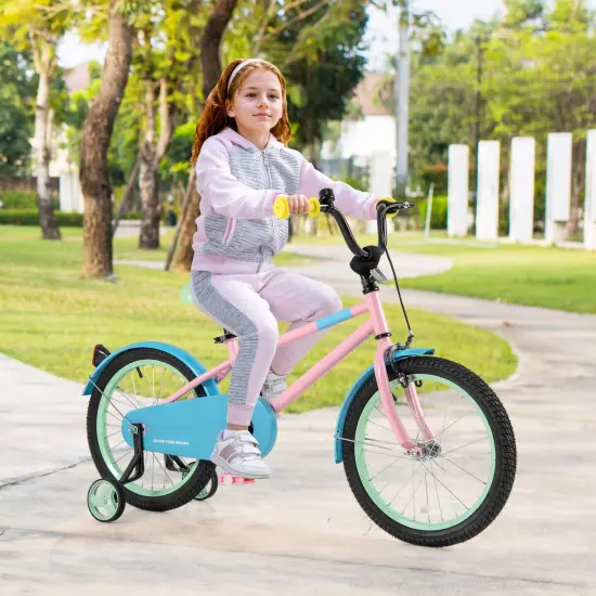 Pink Kids Bike with Adjustable Handlebar and Saddle for Comfortable Riding {4}