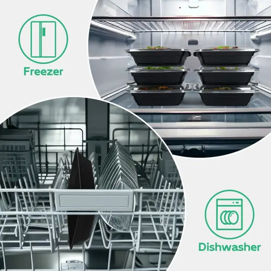 50pcs Extra Thick Leak Proof Meal Prep Containers 28oz Rectangular Disposable Food Storage Boxes, Stackable, Microwave, Dishwasher & Fridge Safe, Perfect for Salads, Snacks & More, Meal Prep Supplies {6}