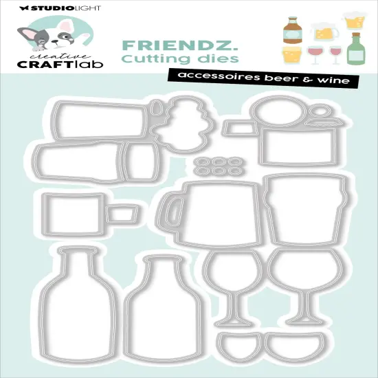 Studio Light Friendz Cutting Die-Nr. 816, Accessories Beer & Wine {1}