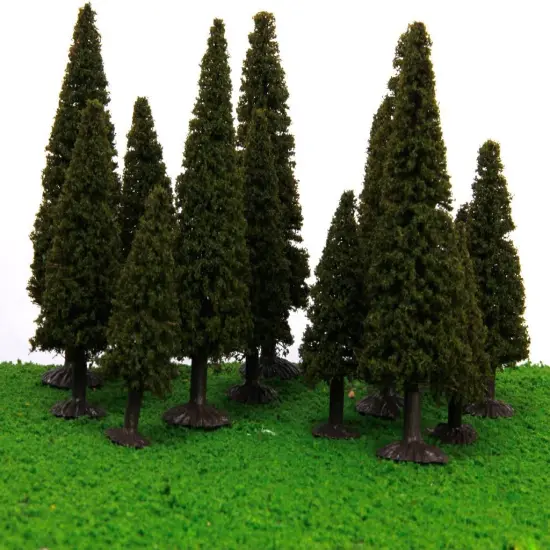 15pcs Green Scenery Landscape Model Cedar Trees with Box {2}