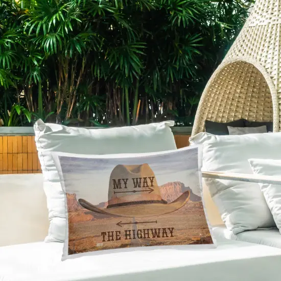 Stupell Industries Two Choices Funny Cowboy Outdoor Pillow, 14 x 7 x 20 {2}