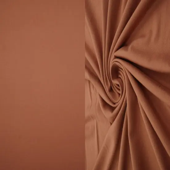 1 Yard DTY Brushed Solid Knit Fabric, 58/60&Prime; Wide Polyester Spandex Blend MOCHA MOUSSE {1}