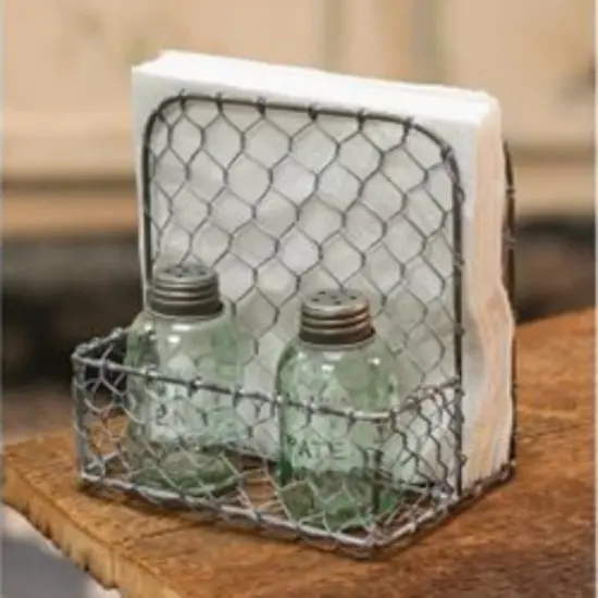 Galvanized Metal Napkin Holder Silver {2}