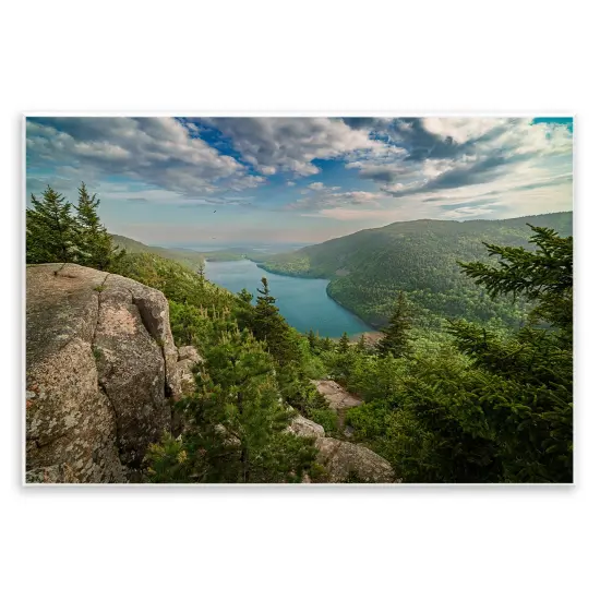 Stupell Industries Lake View Over Mountains Wall Plaque Art Design by Rick Berk {1}