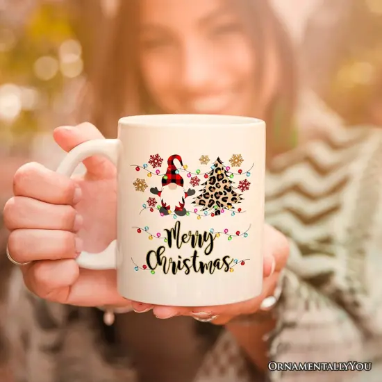 Gnome Buffalo Plaid Christmas Mug Gift {2}