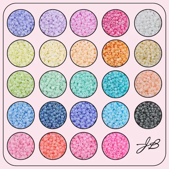 John Bead 12500pcs Assorted 24 Colors Glass Seed Beads 8/0 Jewelry Making Bead Box Rainbow Pastel Color {2}