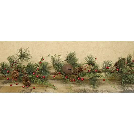 Red Berry Pine Garland - 4ft {1}