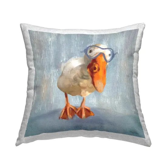 Goose with Scooba Mask Outdoor Printed Pillow Design by Molly Mattin, 18 x 7 x 18 {1}