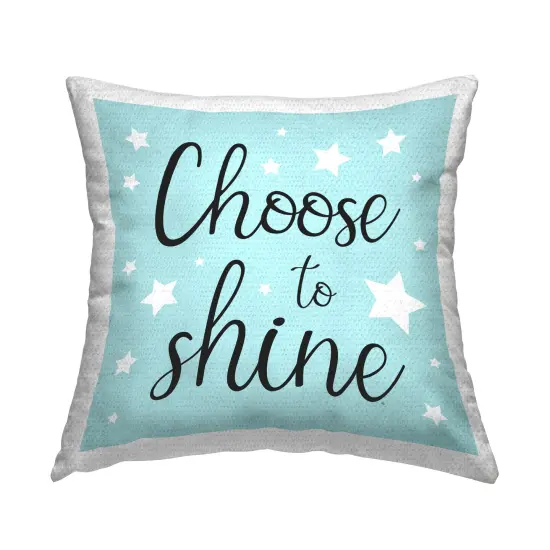 Choose to Shine Stars Outdoor Printed Pillow Design by Martina Pavlova, 18 x 7 x 18 {1}