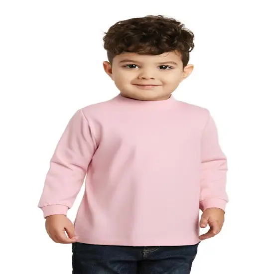 BELLA + CANVAS&reg; Toddler Jersey Crewneck Long Sleeve T-Shirt Pink {1}