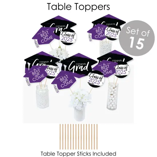 Big Dot of Happiness 2025 Purple Graduation Party Supplies - 387 Piece Decoration Kit - Fundle Bundle {7}