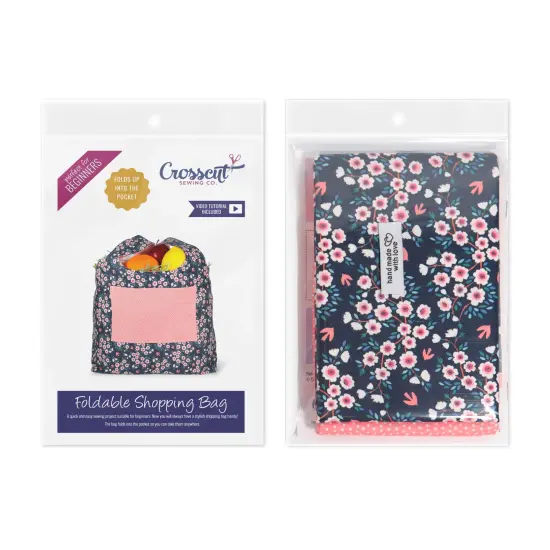Crosscut Sewing Co.&reg; Foldable Shopping Bag Sewing Kit - Beginner Sewing Project Kit Garden party {2}
