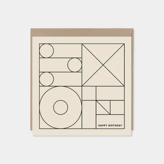 Geo Modern Line Art Card, Minimalist {1}