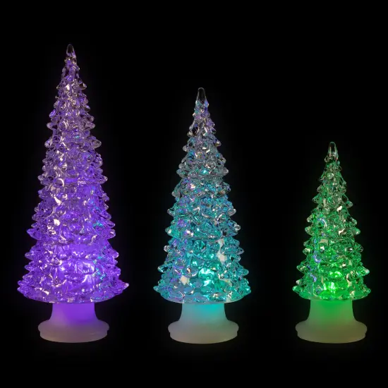 Northlight Clear Color Changing LED Lighted Christmas Trees - Set of 3 {4}