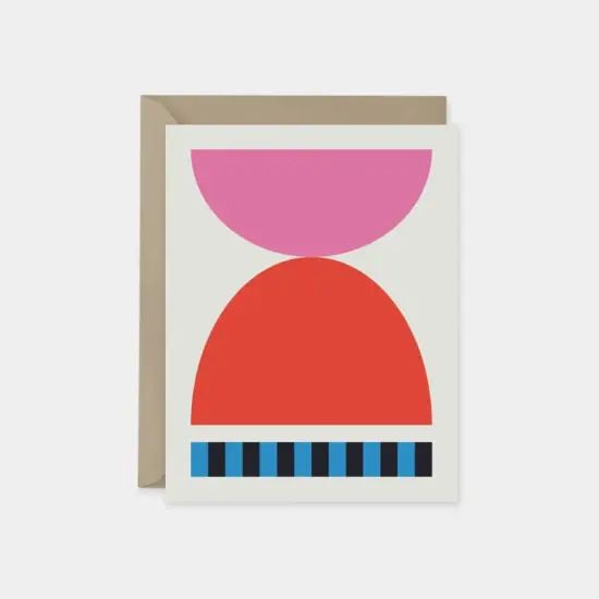 Pink & Red Geo Art Card {1}