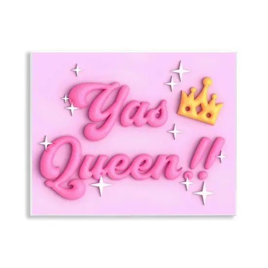 Stupell Industries Retro Yas Queen Wall Plaque Art Design by Ziwei Li {1}