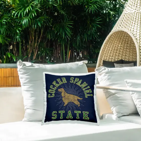 Cocker Spaniel State Outdoor Printed Pillow Design by Spirit Animals/Life Is High, 18 x 7 x 18 {2}