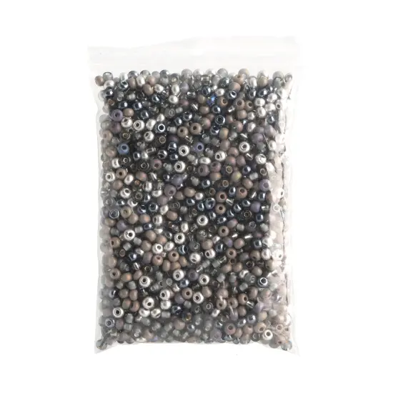 John Bead 6/0 Mixed Czech Glass Seed Beads, 100g Steel Grey Mix {4}