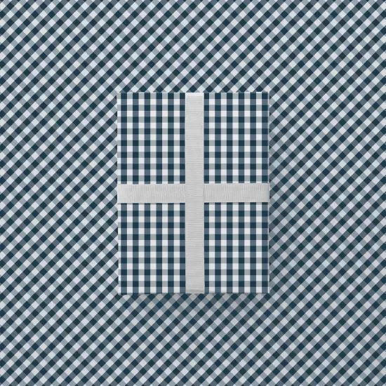 Dark Blue Vintage Gingham Gift Wrap {2}